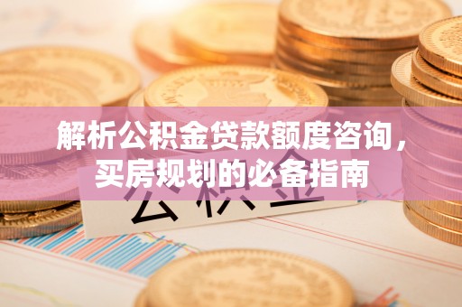枣庄解析公积金贷款额度咨询，买房规划的必备指南